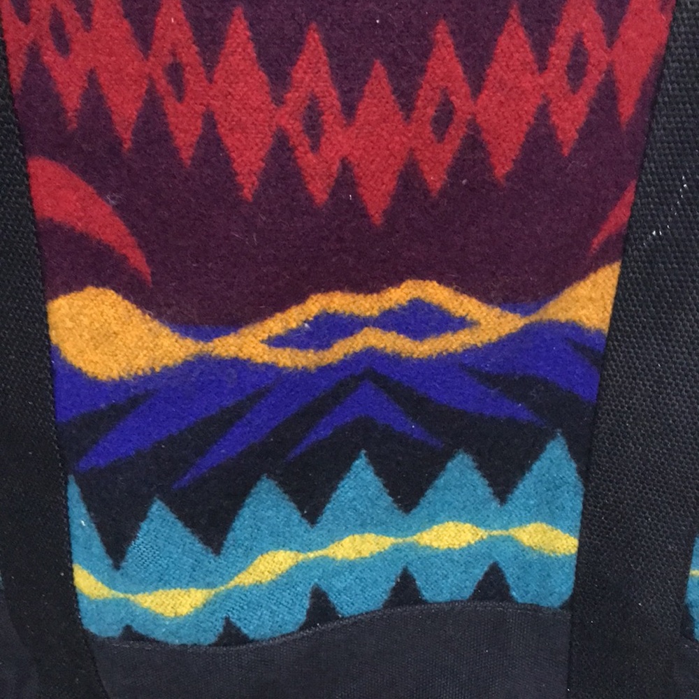 Pendleton wool saddle blanket tote duffel bag rodeo country NFR cowgirl EUC - Picture 2 of 12